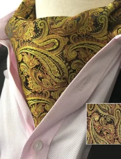 Discount OUKU Men's Ties Cravat Ascot Work Geometric Jacquard