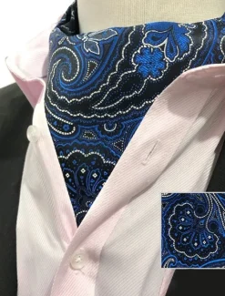 Discount OUKU Men's Ties Cravat Ascot Work Geometric Jacquard