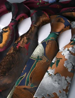 OUKU Men's Ties Neckties Classic Print Print Floral Print Wedding Birthday Party
