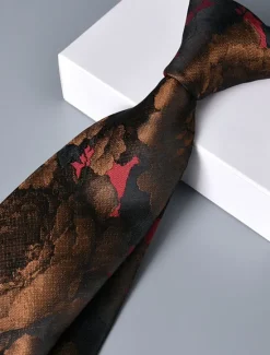 OUKU Men's Ties Neckties Classic Print Print Floral Print Wedding Birthday Party