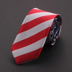 Sale OUKU Men's Ties Neckties Stripes and Plaid Formal Evening Festival Red
