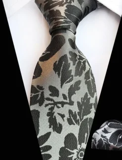 Sale OUKU Men's Ties Neckties Work Floral Jacquard Formal Business