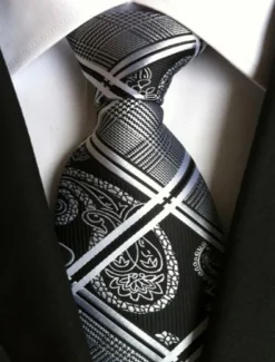 Discount OUKU Men's Ties Neckties Work Floral Jacquard Formal Business