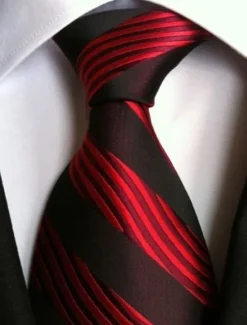 New OUKU Men's Ties Neckties Work Wedding Gentleman Striped Formal Business
