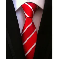 Best OUKU Men's Ties Neckties Work Wedding Gentleman Formal Style Modern Style Jacquard Fashion Striped Formal Business Formal Evening