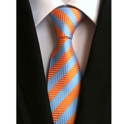 Best OUKU Men's Ties Neckties Work Wedding Gentleman Formal Style Modern Style Jacquard Fashion Striped Formal Business Formal Evening
