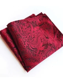 New OUKU Men's Ties Pocket Squares Cravat Ascot Work Striped
