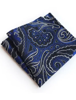 New OUKU Men's Ties Pocket Squares Cravat Ascot Work Striped