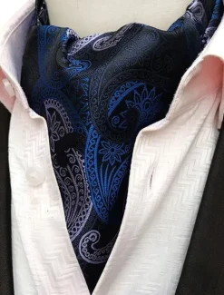 Sale OUKU Men's Ties Scarf Cravat Ascot Vintage Work Classic Style Fashion Business Causal Date