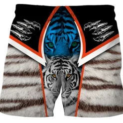 Hot OUKU Men's Tiger Letter Swim Trunks Swim Shorts Board Shorts Mid Waist Hawaiian Boho Outdoor Holiday Going out Pocket Elastic Waist Drawstring Designer Clothing Apparel