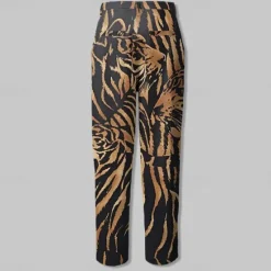 Clearance OUKU Men's Tiger Skin Dress Pants Mid Waist Business Casual Formal Outdoor Street Zipper Pocket Summer Spring Fall 3D Print Brown