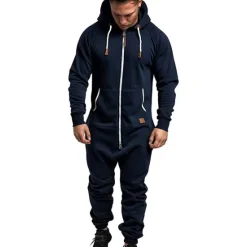 New OUKU Men's Tracksuit Jumpsuit Street Spring Long Sleeve Hooded Cotton Warm Breathable Soft Fitness Running Walking Sportswear Activewear Navy Dark Gray Wine