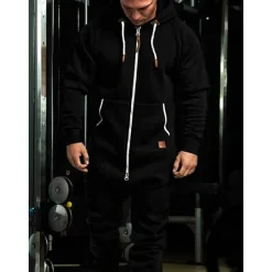 New OUKU Men's Tracksuit Jumpsuit Street Spring Long Sleeve Hooded Cotton Warm Breathable Soft Fitness Running Walking Sportswear Activewear Navy Dark Gray Wine