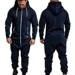 New OUKU Men's Tracksuit Jumpsuit Street Spring Long Sleeve Hooded Cotton Warm Breathable Soft Fitness Running Walking Sportswear Activewear Navy Dark Gray Wine