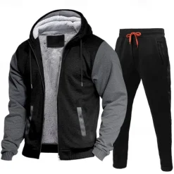Discount OUKU Men's Tracksuit Sweatsuit Black Red Navy Blue Light Grey Dark Gray Hooded Color Block Drawstring 2 Piece Streetwear Cool Spring Fall Clothing Apparel Hoodies Sweatshirts