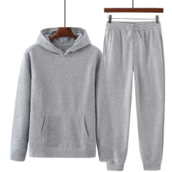 New OUKU Men's Tracksuit Sweatsuit Jogging Suits Wine Red Black White Yellow Pink Hooded Plain Drawstring 2 Piece Sports & Outdoor Sports Streetwear Streetwear Casual Big and Tall Fall & Winter Clothing
