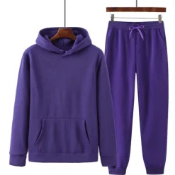 New OUKU Men's Tracksuit Sweatsuit Jogging Suits Wine Red Black White Yellow Pink Hooded Plain Drawstring 2 Piece Sports & Outdoor Sports Streetwear Streetwear Casual Big and Tall Fall & Winter Clothing
