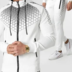 Best OUKU Men's Tracksuit Sweatsuit 2 Piece Full Zip Casual Winter Long Sleeve Thermal Warm Breathable Moisture Wicking Fitness Gym Workout Running Sportswear Activewear Navy Black White