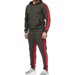 Sale OUKU Men's Tracksuit Sweatsuit 2 Piece Street Winter Long Sleeve Thermal Warm Breathable Moisture Wicking Fitness Gym Workout Running Sportswear Activewear Stripes Black Yellow Red