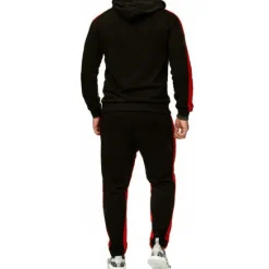 Sale OUKU Men's Tracksuit Sweatsuit 2 Piece Street Winter Long Sleeve Thermal Warm Breathable Moisture Wicking Fitness Gym Workout Running Sportswear Activewear Stripes Black Yellow Red