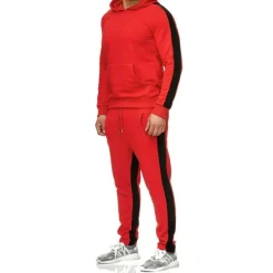 Sale OUKU Men's Tracksuit Sweatsuit 2 Piece Street Winter Long Sleeve Thermal Warm Breathable Moisture Wicking Fitness Gym Workout Running Sportswear Activewear Stripes Black Yellow Red