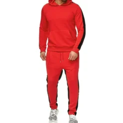 Sale OUKU Men's Tracksuit Sweatsuit 2 Piece Street Winter Long Sleeve Thermal Warm Breathable Moisture Wicking Fitness Gym Workout Running Sportswear Activewear Stripes Black Yellow Red