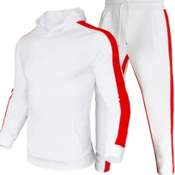 Sale OUKU Men's Tracksuit Sweatsuit 2 Piece Street Winter Long Sleeve Thermal Warm Breathable Moisture Wicking Fitness Gym Workout Running Sportswear Activewear Stripes Black Yellow Red