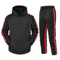 Sale OUKU Men's Tracksuit Sweatsuit 2 Piece Street Winter Long Sleeve Thermal Warm Breathable Moisture Wicking Fitness Gym Workout Running Sportswear Activewear Stripes Black Yellow Red
