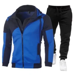 Best OUKU Men's Tracksuit Sweatsuit 2 Piece Athletic Winter Long Sleeve Thermal Warm Breathable Soft Fitness Running Jogging Sportswear Activewear Color Block Dark Grey White Red
