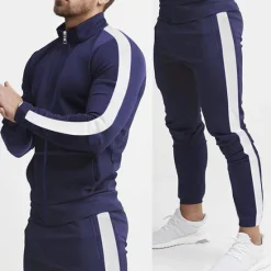 Best OUKU Men's Tracksuit Sweatsuit 2 Piece Athletic Winter Long Sleeve Thermal Warm Breathable Moisture Wicking Fitness Running Jogging Sportswear Activewear Color Block Black Yellow Army Green