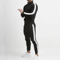 Best OUKU Men's Tracksuit Sweatsuit 2 Piece Athletic Winter Long Sleeve Thermal Warm Breathable Moisture Wicking Fitness Running Jogging Sportswear Activewear Color Block Black Yellow Army Green