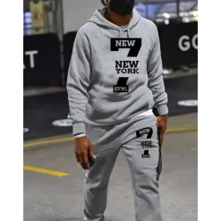 Hot OUKU Men's Tracksuit Sweatsuit 2 Piece Street Long Sleeve Thermal Warm Moisture Wicking Soft Fitness Gym Workout Running Sportswear Activewear White Black Grey / Hoodie / Micro-elastic / Athleisure