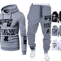 Hot OUKU Men's Tracksuit Sweatsuit 2 Piece Street Long Sleeve Thermal Warm Moisture Wicking Soft Fitness Gym Workout Running Sportswear Activewear White Black Grey / Hoodie / Micro-elastic / Athleisure