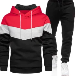 New OUKU Men's Tracksuit Sweatsuit 2 Piece Athletic Winter Long Sleeve Thermal Warm Breathable Moisture Wicking Gym Workout Running Jogging Sportswear Activewear Color Block White Yellow Army Green