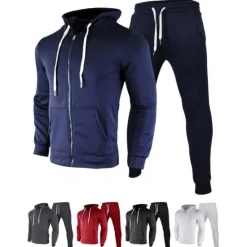 Outlet OUKU Men's Tracksuit Sweatsuit 2 Piece Full Zip Athletic Winter Long Sleeve Thermal Warm Breathable Moisture Wicking Fitness Running Jogging Sportswear Activewear Solid Colored Dark Grey Black White