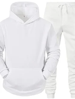 Discount OUKU Men's Tracksuit Sweatsuit Jogging Suits White suit Logo can be customized Black set Light gray + black pants Dark gray + black pants Sports & Outdoor Sportswear Clothing Apparel Hoodies Sweatshirts
