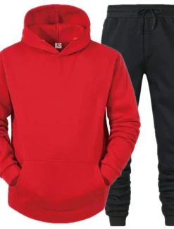 Discount OUKU Men's Tracksuit Sweatsuit Jogging Suits White suit Logo can be customized Black set Light gray + black pants Dark gray + black pants Sports & Outdoor Sportswear Clothing Apparel Hoodies Sweatshirts