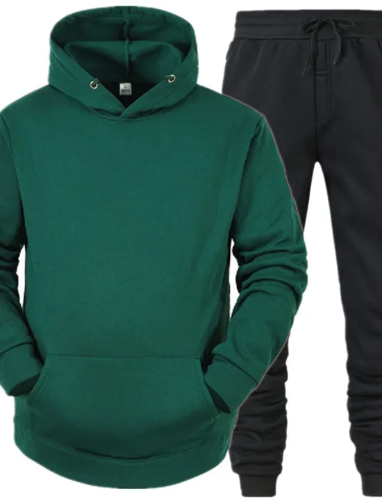Discount OUKU Men's Tracksuit Sweatsuit Jogging Suits White suit Logo can be customized Black set Light gray + black pants Dark gray + black pants Sports & Outdoor Sportswear Clothing Apparel Hoodies Sweatshirts