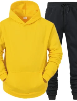 Discount OUKU Men's Tracksuit Sweatsuit Jogging Suits White suit Logo can be customized Black set Light gray + black pants Dark gray + black pants Sports & Outdoor Sportswear Clothing Apparel Hoodies Sweatshirts