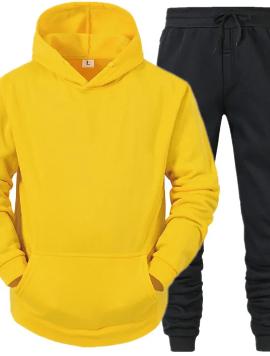 Discount OUKU Men's Tracksuit Sweatsuit Jogging Suits White suit Logo can be customized Black set Light gray + black pants Dark gray + black pants Sports & Outdoor Sportswear Clothing Apparel Hoodies Sweatshirts