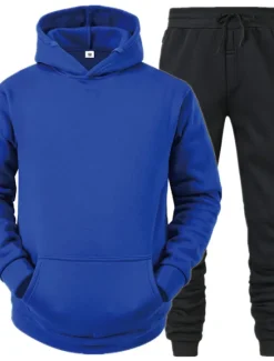 Discount OUKU Men's Tracksuit Sweatsuit Jogging Suits White suit Logo can be customized Black set Light gray + black pants Dark gray + black pants Sports & Outdoor Sportswear Clothing Apparel Hoodies Sweatshirts