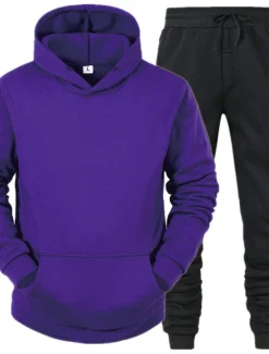 Discount OUKU Men's Tracksuit Sweatsuit Jogging Suits White suit Logo can be customized Black set Light gray + black pants Dark gray + black pants Sports & Outdoor Sportswear Clothing Apparel Hoodies Sweatshirts
