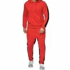 Online OUKU Men's Tracksuit Sweatsuit Jogging Suits Black White Yellow Red Dark Gray Sports & Outdoor Sportswear Clothing Apparel Hoodies Sweatshirts