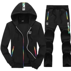 Hot OUKU Men's Tracksuit Sweatsuit Jogging Suits Black Blue Light Grey Hooded Letter Zipper Pocket 2 Piece Sports Streetwear Streetwear Cool Casual Spring & Fall Clothing Apparel Hoodies Sweatshirts