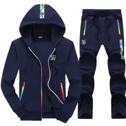 Hot OUKU Men's Tracksuit Sweatsuit Jogging Suits Black Blue Light Grey Hooded Letter Zipper Pocket 2 Piece Sports Streetwear Streetwear Cool Casual Spring & Fall Clothing Apparel Hoodies Sweatshirts