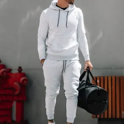 New OUKU Men's Tracksuit Sweatsuit 2 Piece Athletic Long Sleeve Thermal Warm Breathable Moisture Wicking Fitness Running Jogging Sportswear Activewear Solid Colored Black White Yellow