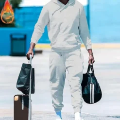 New OUKU Men's Tracksuit Sweatsuit 2 Piece Athletic Long Sleeve Thermal Warm Breathable Moisture Wicking Fitness Running Jogging Sportswear Activewear Solid Colored Black White Yellow