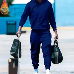 New OUKU Men's Tracksuit Sweatsuit 2 Piece Athletic Long Sleeve Thermal Warm Breathable Moisture Wicking Fitness Running Jogging Sportswear Activewear Solid Colored Black White Yellow
