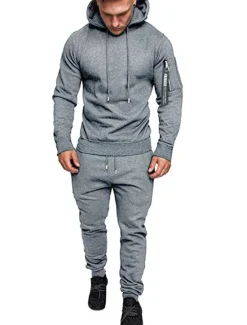 Discount OUKU Men's Tracksuit Sweatsuit Black Dark Gray Light Grey Camouflage Gray Camouflage Green Hooded Sports & Outdoor Cool Winter Clothing Apparel Hoodies Sweatshirts Long Sleeve