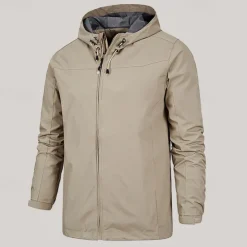 Online OUKU Men's Transition Jacket Camping & Hiking Waterproof Lightweight Hooded All Seasons Solid Color Outdoor Black Army Green Red Dark Navy Blue Jacket